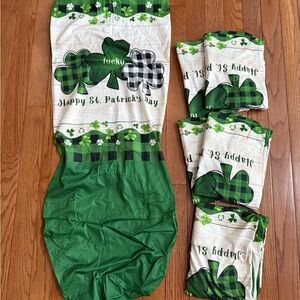 St. Patrick's Day shamrock green plaid dinning chair covers - set of six